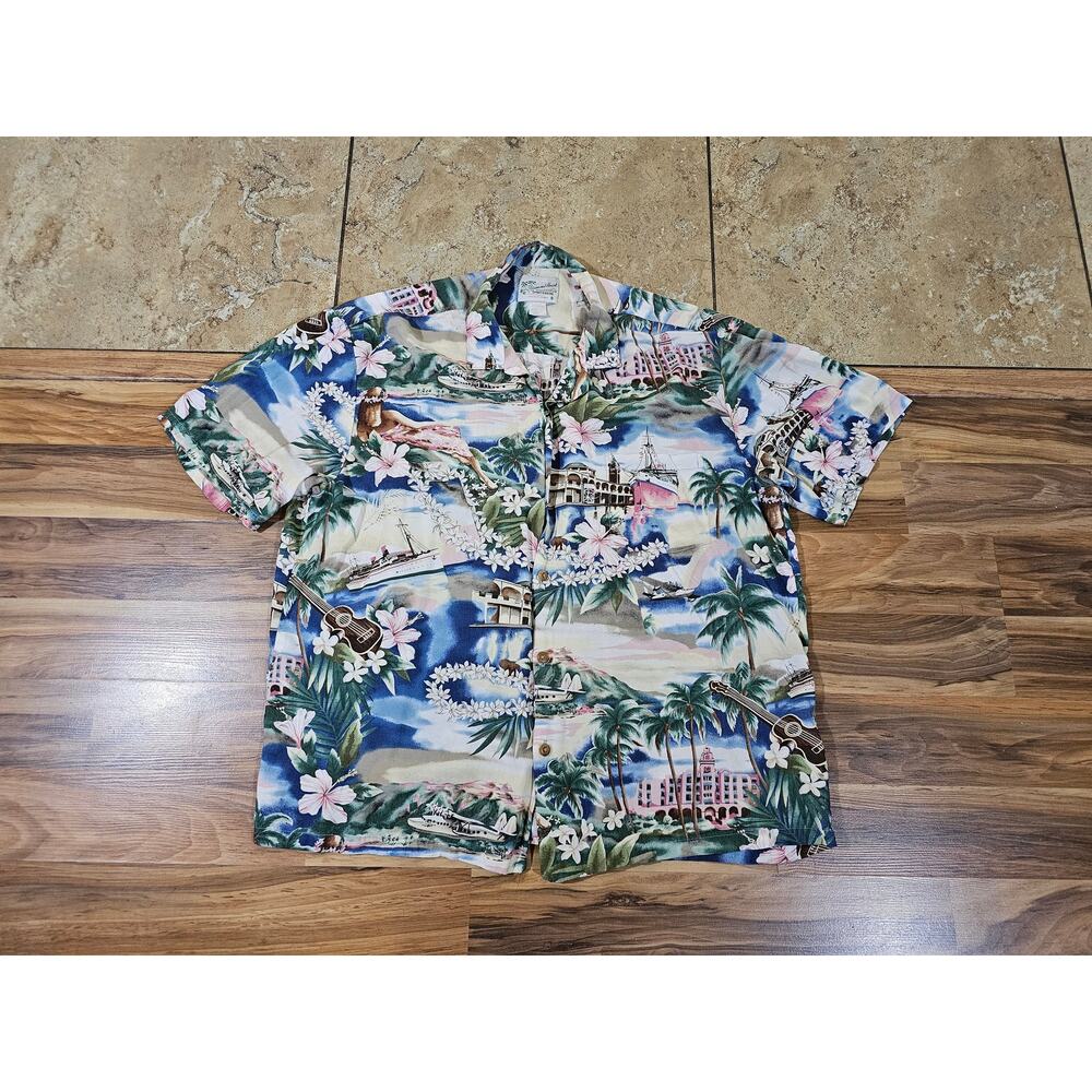 Diamondhead Sportswear Hawaiian Rayon Shirt Sz XL 1980s